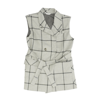 Gray Plaid Blouse