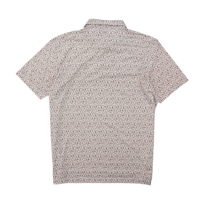 White Graphic Short Sleeve Polo