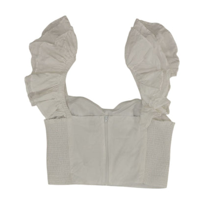 White Solid Knit Top