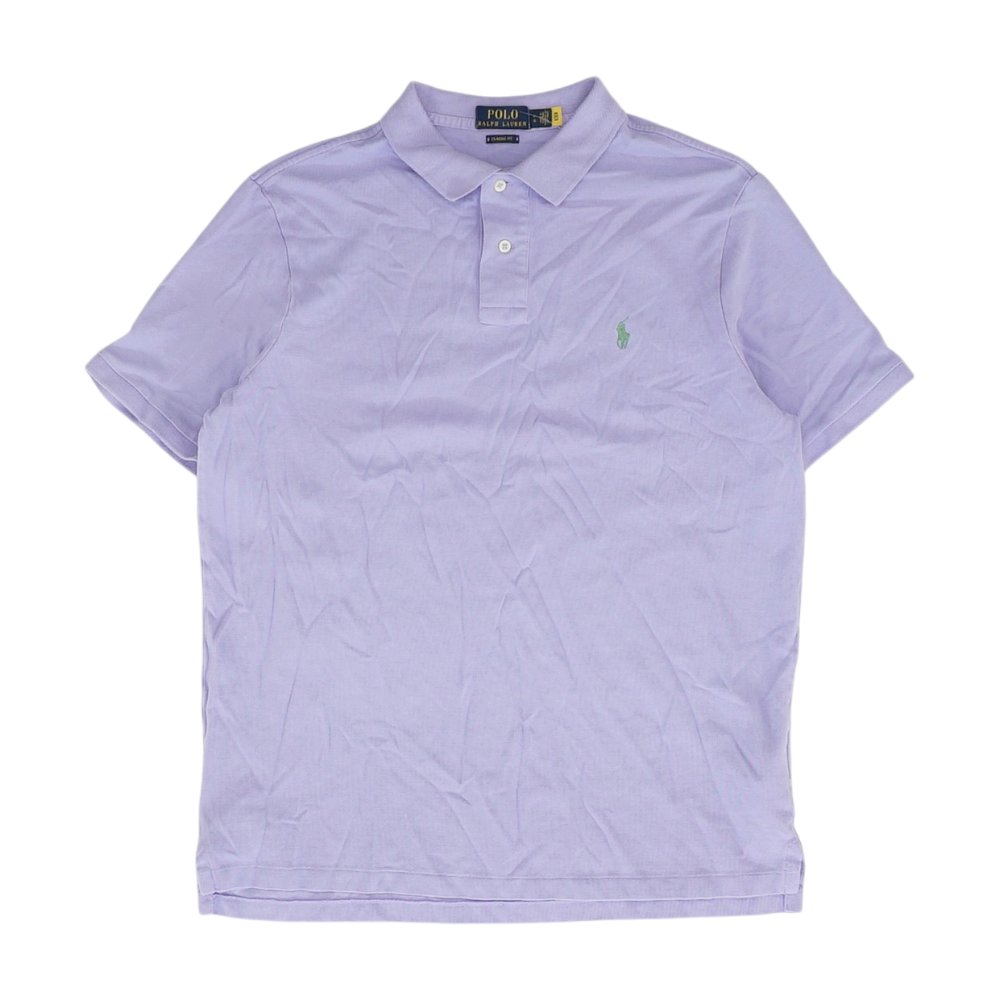Purple Solid Short Sleeve Polo