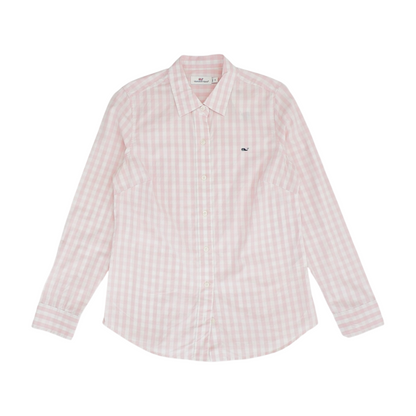 Pink Check Long Sleeve Button Down