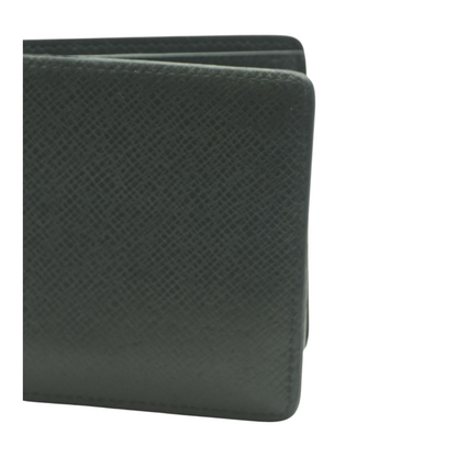Black Taiga Leather Slender Wallet with ID Slot