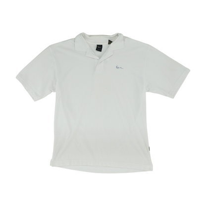 White Solid Short Sleeve Polo