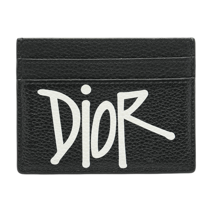 F20 Capsule Collection Card Holder in Black Grained Calfskin