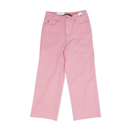 Pink High Rise Wide Leg Jeans