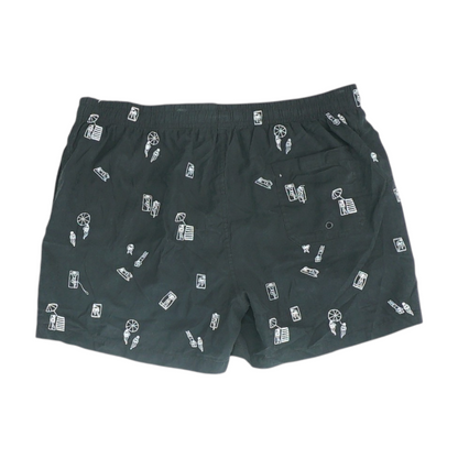Black Print Swim Bottom
