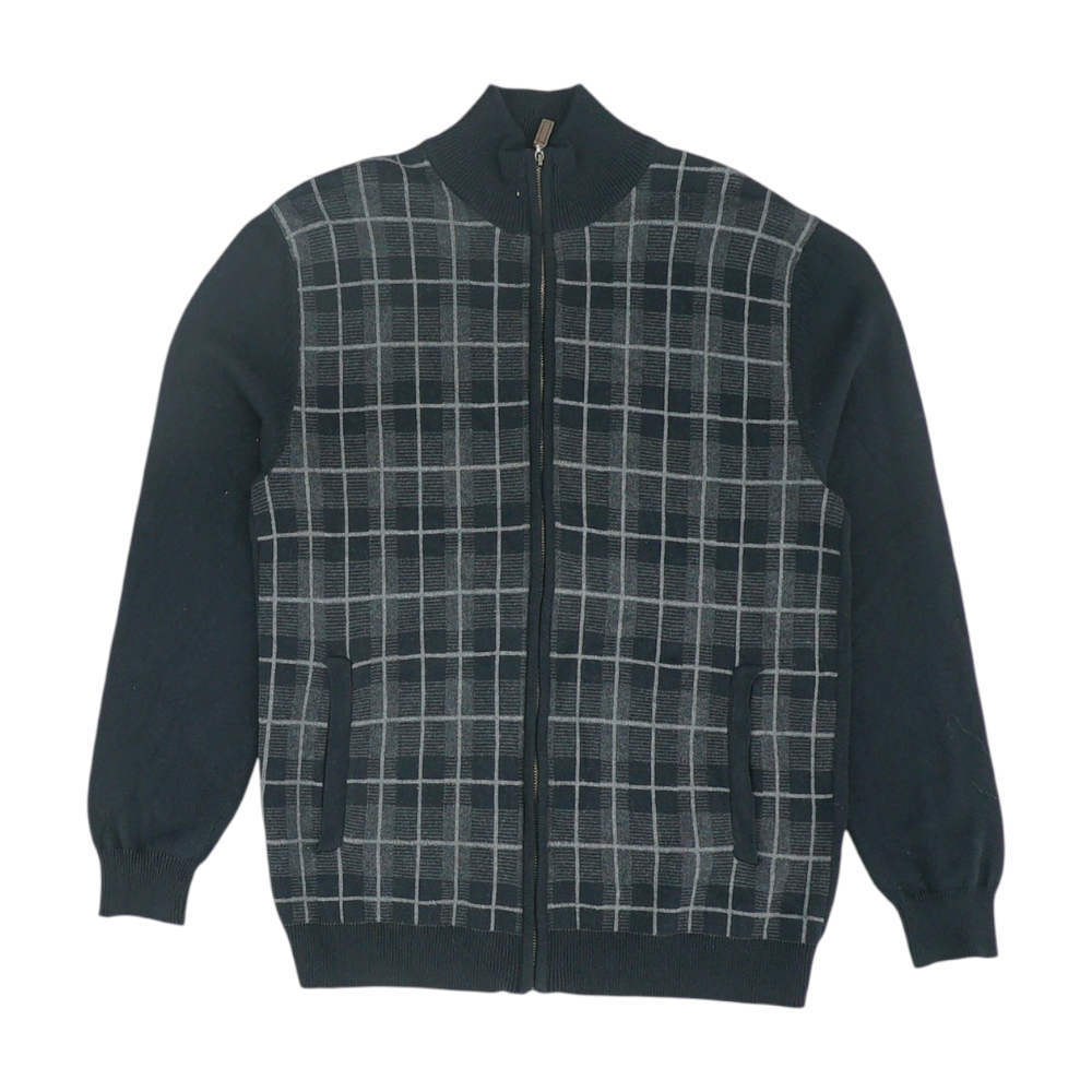 Black Plaid Cardigan Sweater