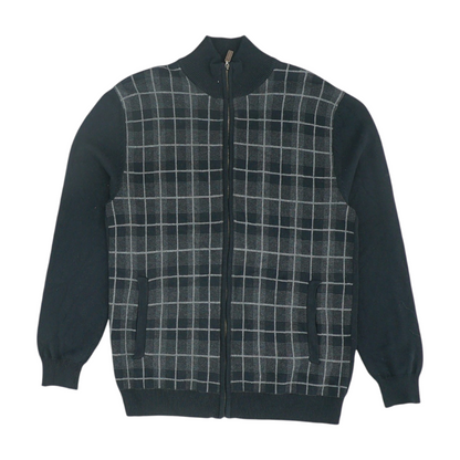 Black Plaid Cardigan Sweater