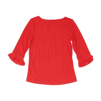 Red Solid 3/4 Sleeve Blouse