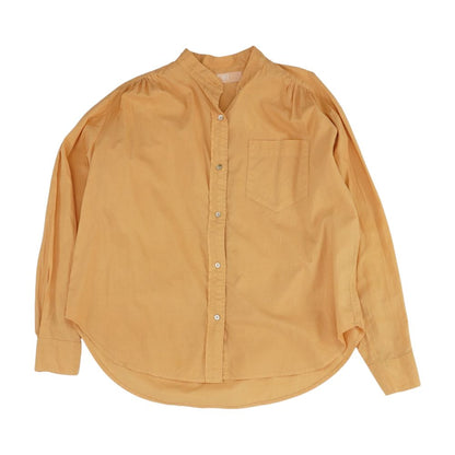 Orange Solid Long Sleeve Blouse