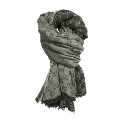 Brown Gucci GG Wool Scarf