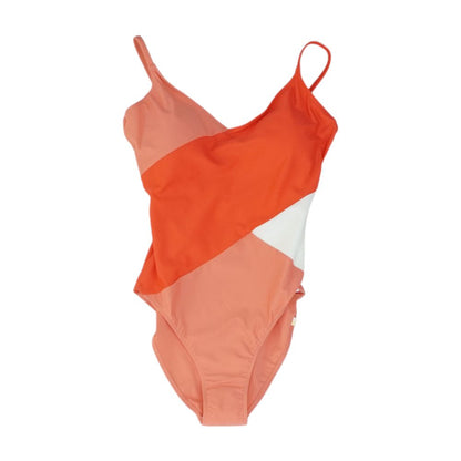 Red Color Block One-Piece