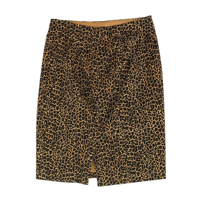 Brown Animal Print Midi Skirt