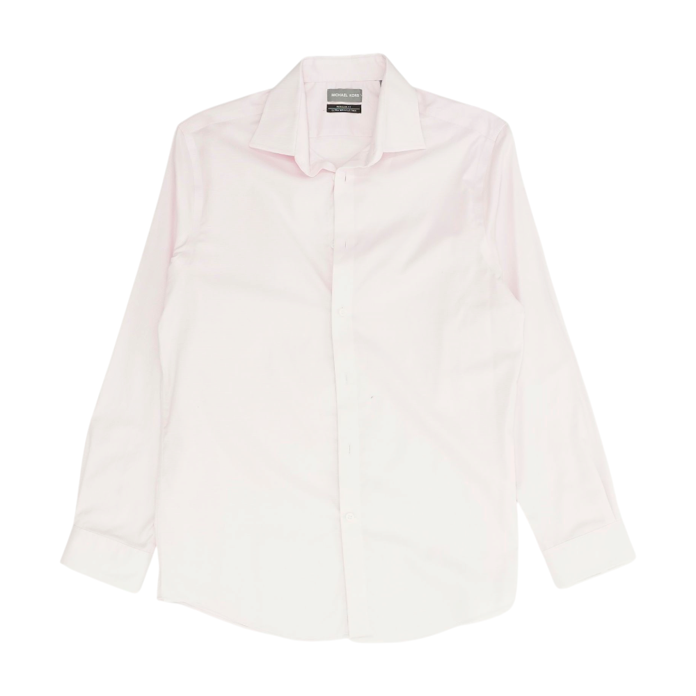 Pink Solid Long Sleeve Button Down