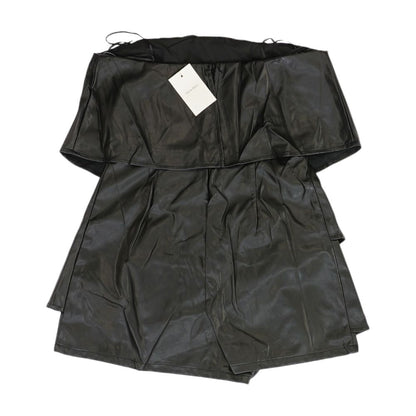 Black Solid Mini Skirt