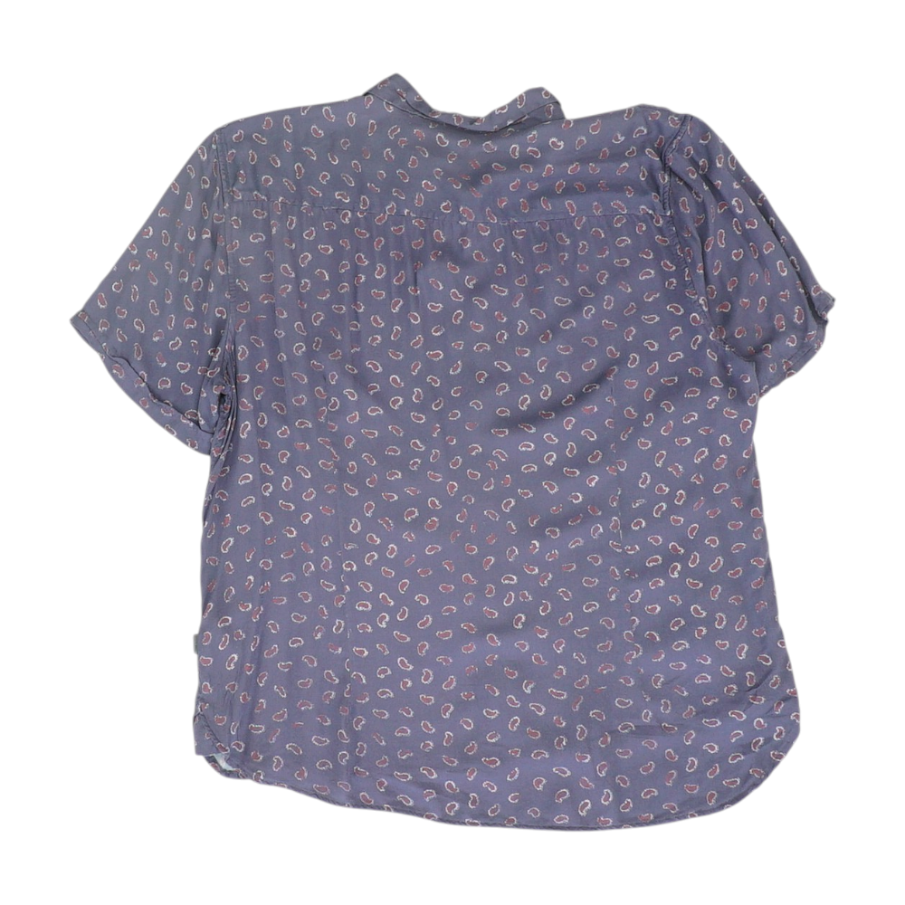 Navy Paisley Short Sleeve Button Down