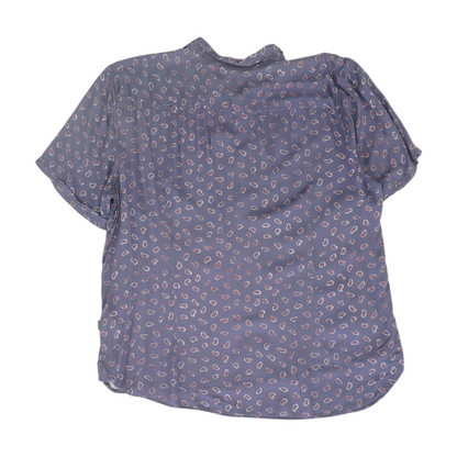 Navy Paisley Short Sleeve Button Down