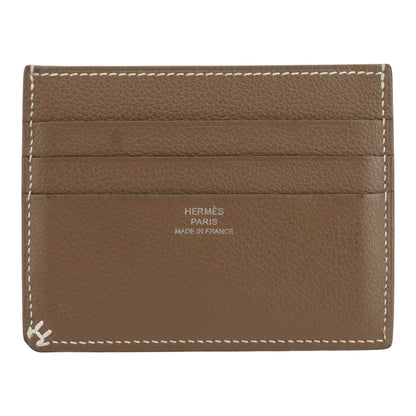 Etoupe H Sellier Card Holder in Evercolor Calfskin