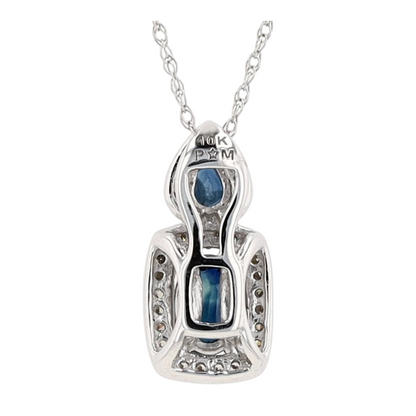 1/2 ctw 10K White Gold Sapphire Pendant Necklace – Image 4