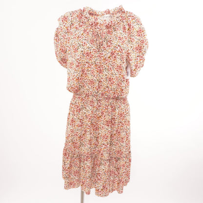Peach Floral Midi Dress