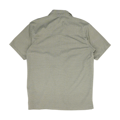 Gray Geometric Short Sleeve Button Down