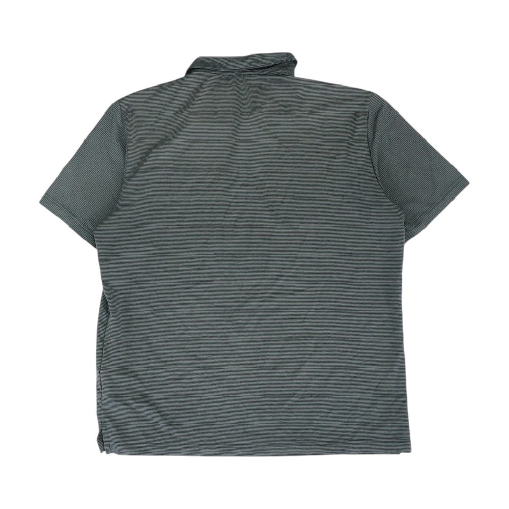 Gray Striped Short Sleeve Polo