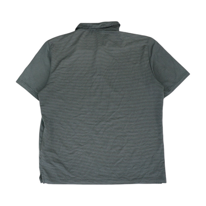 Gray Striped Short Sleeve Polo