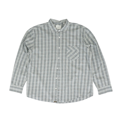 Gray Plaid Long Sleeve Button Down