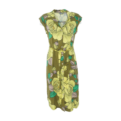 Green Floral Midi Dress