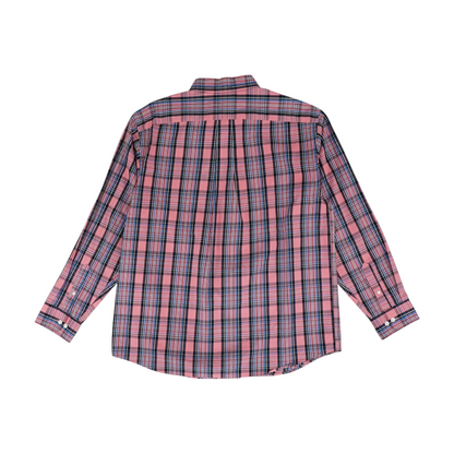 Pink Plaid Long Sleeve Button Down
