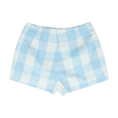 Blue Check Chino Shorts