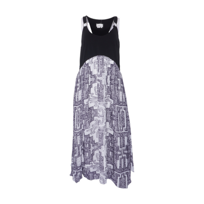 Black Abstract Midi Dress