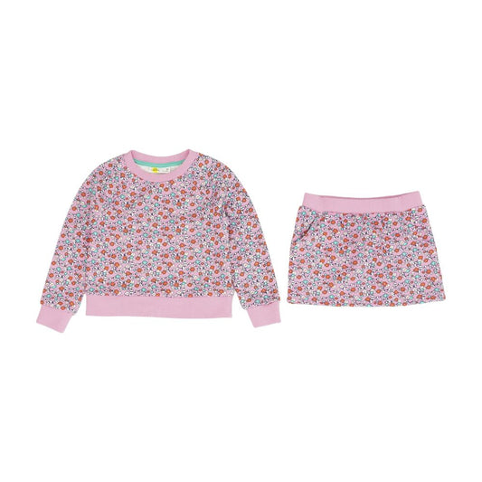 Pink Floral Skirt Set