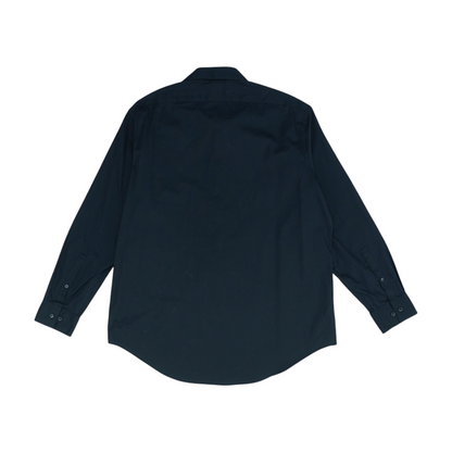 Black Solid Long Sleeve Button Down