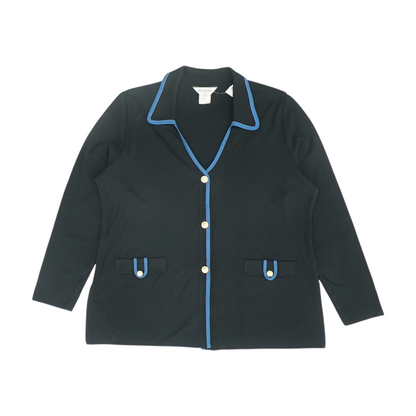 Black Plus Size Solid Blazer