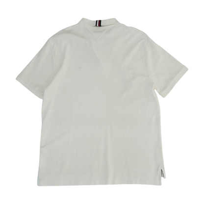 White Solid Short Sleeve Polo