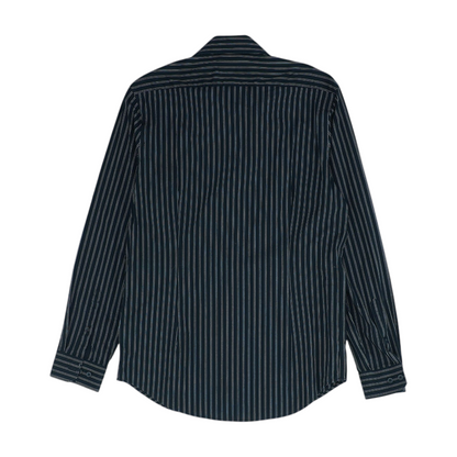 Black Striped Long Sleeve Button Down