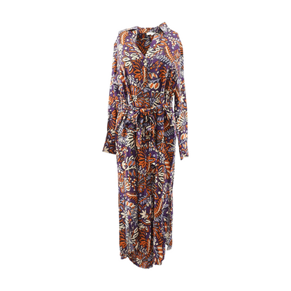 Purple Floral Midi Dress