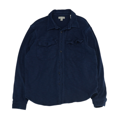 Navy Solid Long Sleeve Button Down