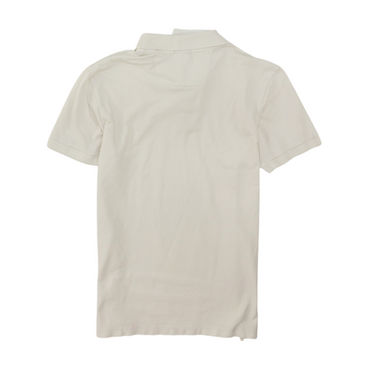 White Solid Short Sleeve Polo