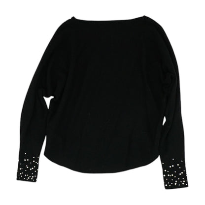 Black Solid Crewneck Knit Top