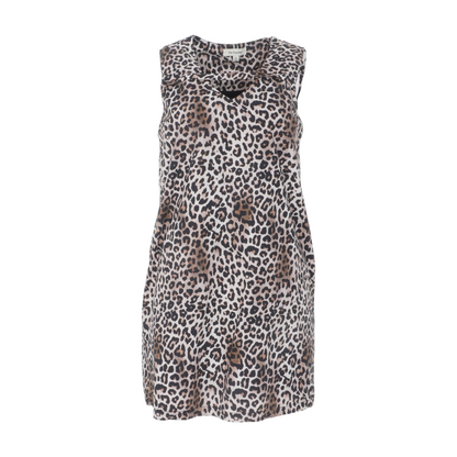 Beige Animal Print Mini Dress