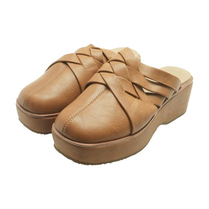 Brown Wedged Sandals