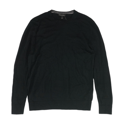 Black Solid Pullover Sweater