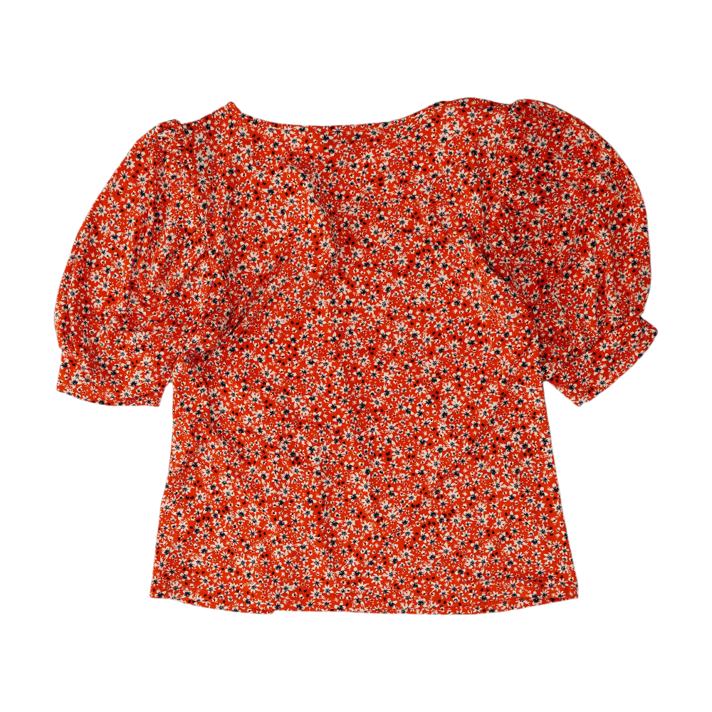 Orange Floral Blouse