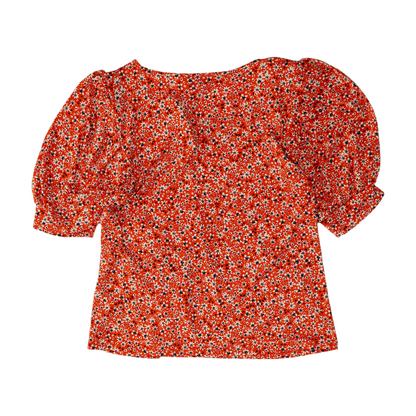 Orange Floral Blouse