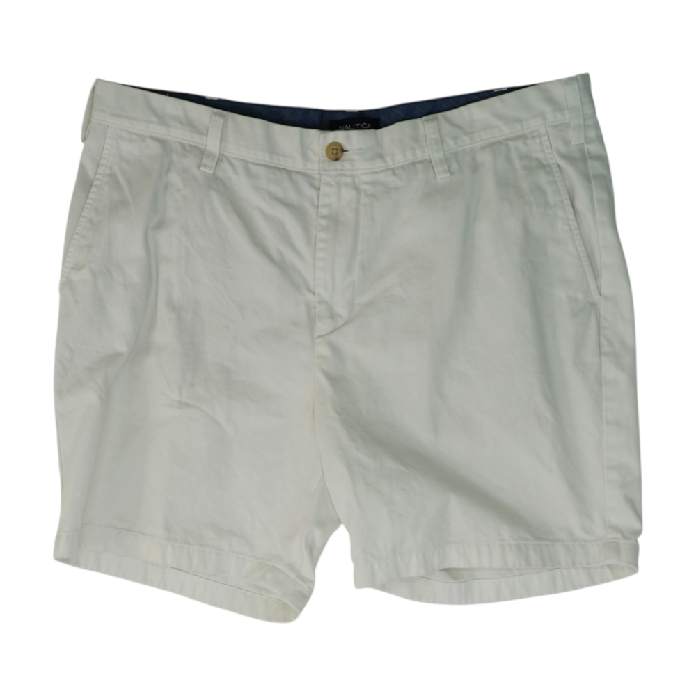 Nautica White Plus Size Solid Chino Shorts – Image 1