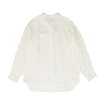 White Solid Long Sleeve Button Down