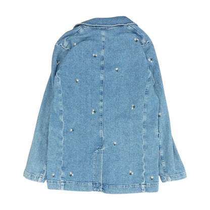 Blue Embroidery Detail Blazer
