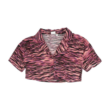 Pink Animal Print Button Down